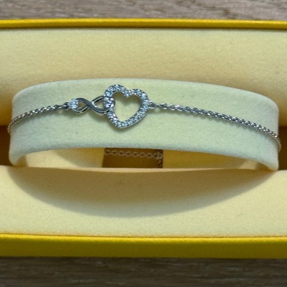 Swarovski Silver-Tone Crystal Heart & Infinity Symbol Slider  Swarovski Infinity Heart Bracelet